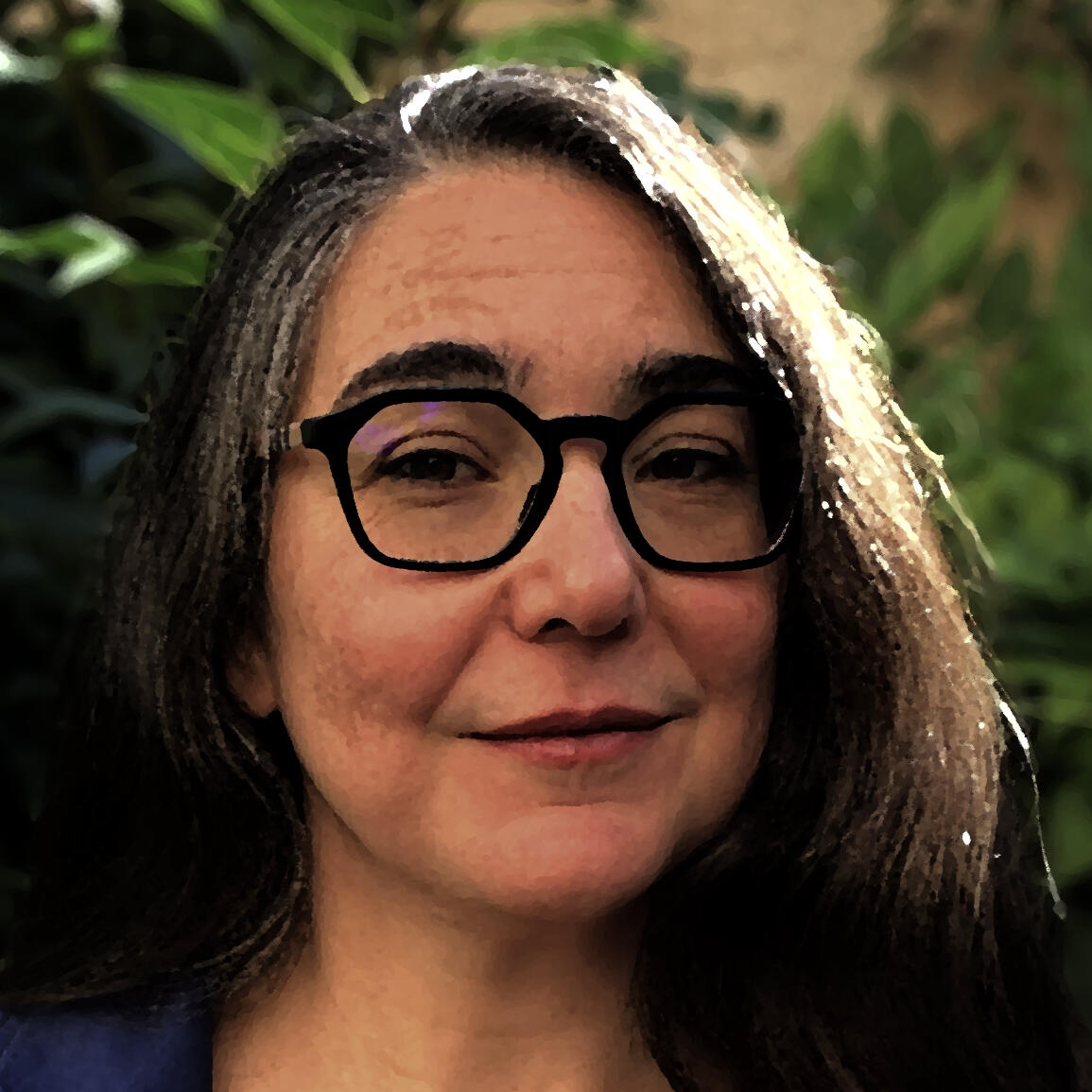 Jihane Billacois Photo d'une femme blanche, quarantaines, cheveux bruns, visage ronds avec lunettes
